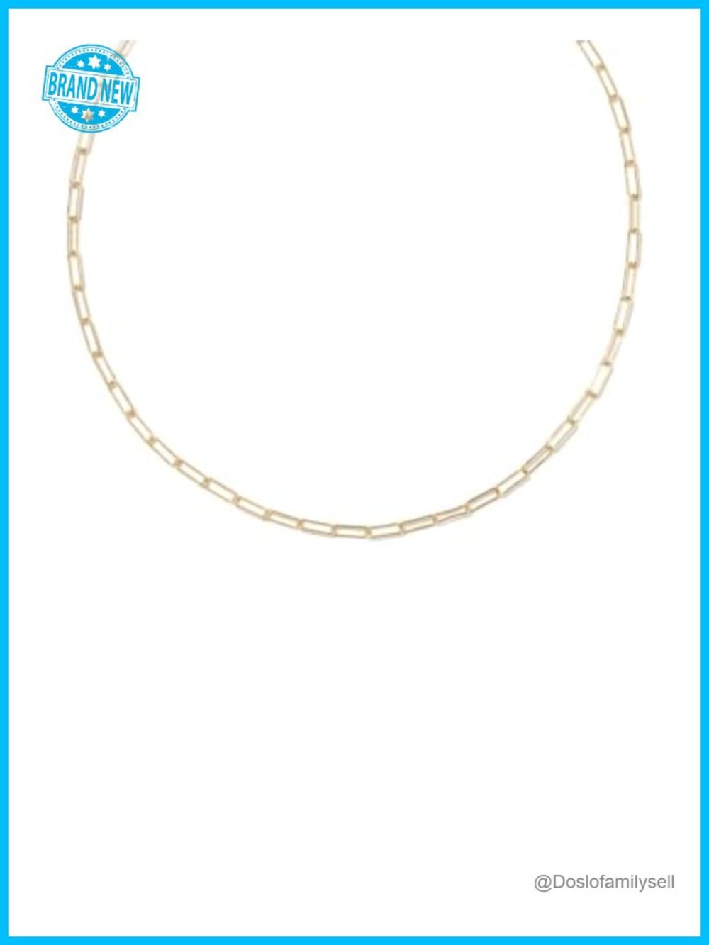 14K Yellow Gold-Filled Paperclip Chain Necklace Lobster Clasp 16-18"